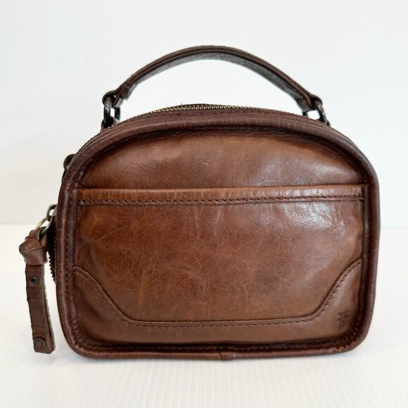 Frye Melissa Top Handle Crossbody Bag Tan Leather Casual Vibe - Picture 12 of 12